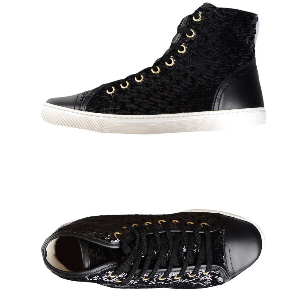 Brand New, RED(V) Valentino Garavani black sequins polka dot high tops